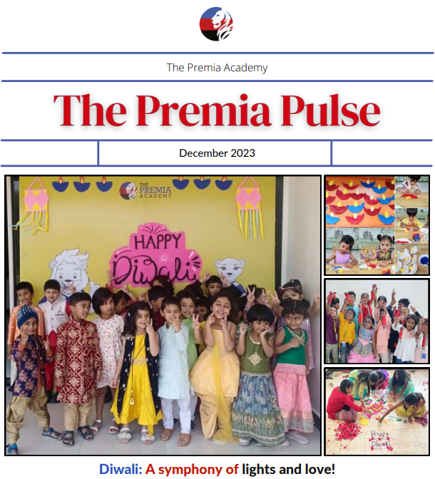 The Premia Academy, Hyderabad, students dressed traditionally celebrating the Diwali festival with cultural activities