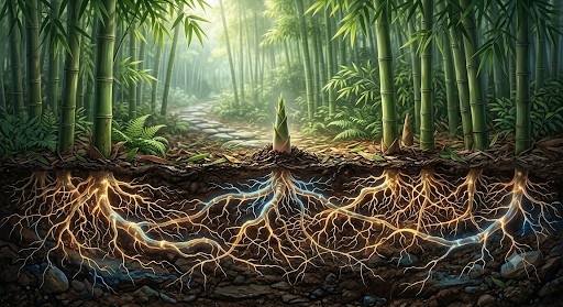 Bamboo plant symbolizing patience and long-term growth