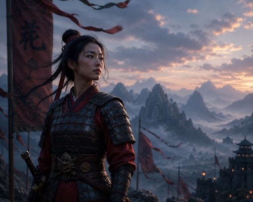 Mulan showing bravery and leadership to protect her family