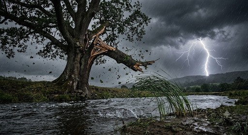 Oak tree and reeds showing the importance of flexibility